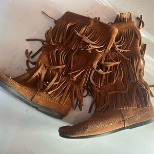 Minnetonka Brown Suede Footwear